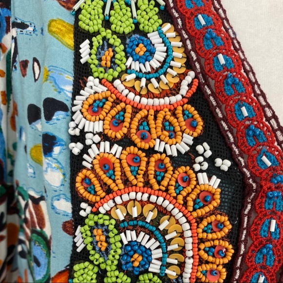 Anthropologie Akemi + Kin Multicolor Floral Crochet Beaded Dress - Picture 3 of 8